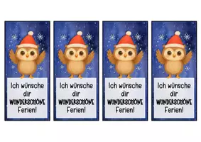 Vorschau - Anderer Materialtyp - Eulenklasse Lesezeichen zu Weihnachten - Seite 1