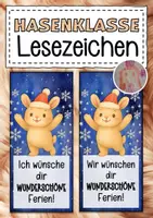 Vorschau - Anderer Materialtyp - Hasenklasse Lesezeichen zu Weihnachten - Deckblatt