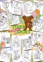 Vorschau - Spiele - 🎨 33 Ausmalbilder: TIERBILDER / Tiere machen Sport - Deckblatt