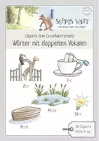 Vorschau - selbst erstellte Cliparts/Grafiken - Clipart-Paket Rechtschreibung: Wörter mit doppelten Vokalen - Deckblatt