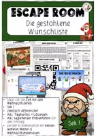 Vorschau - Spiele - Die gestohlene Wunschliste Escape Room Deutsch Sek I - Deckblatt