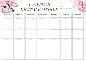 Vorschau - Arbeitsblätter - Wochentagebuch Digitale Medien Nutzung - Deckblatt