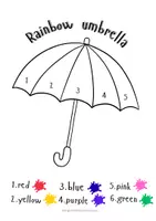 Προεπισκόπηση - Φύλλα εργασίας - Rainbow umbrella - Free Printable - Σελίδα 1