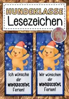 Vorschau - Anderer Materialtyp - Hundeklasse Lesezeichen zu Weihnachten - Deckblatt
