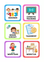 Voorbeeld - Dag ritme kaarten voor groep 3,4,5 (Vierkant) - Pagina 1