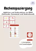 Vorschau - Anderer Materialtyp - Rechenspaziergang Addition und Subtraktion im ZR10 (fehlender Summand und Subtrahend) - Deckblatt