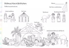 Vorschau - Arbeitsblätter - Weihnachtsgeschichte zum Vorlesen: Falt-Miniheft und Ausmalbild - Seite 3