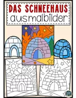 Vorschau - Mal- und Bastelvorlagen - Pop-Art Schneehaus Malvorlagen – Kreative Winter-Designs - Deckblatt