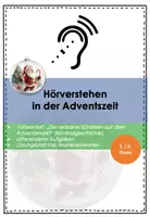 Vorschau - Arbeitsblätter - Hörverstehen im Advent „Der seltsame Schatten auf dem Adventsmarkt“ – Kriminalgeschichte (Klasse 5/6) - Deckblatt