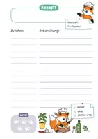Vorschau - Arbeitsblätter - Rezeptvorlagen mit niedlichem Fuchs - Seite 2