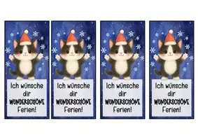 Vorschau - Anderer Materialtyp - Katzenklasse Lesezeichen zu Weihnachten - Seite 1