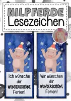 Vorschau - Anderer Materialtyp - Nilpferdklasse Lesezeichen zu Weihnachten - Deckblatt
