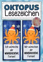 Vorschau - Anderer Materialtyp - Oktopusklasse Lesezeichen zu Weihnachten - Deckblatt