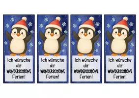 Vorschau - Anderer Materialtyp - Pinguinklasse Lesezeichen zu Weihnachten - Seite 1