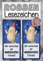 Vorschau - Anderer Materialtyp - Robbenklasse Lesezeichen zu Weihnachten - Deckblatt