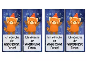 Vorschau - Anderer Materialtyp - Roter-Panda-Klasse Lesezeichen zu Weihnachten - Seite 1