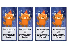 Vorschau - Anderer Materialtyp - Roter-Panda-Klasse Lesezeichen zu Weihnachten - Seite 2