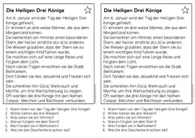 Vorschau - Arbeitsblätter - Die Heiligen Drei Könige - Sachtexte für Hefteinträge, 3x differenziert | Leseverständnis Klasse 1 & 2 - Seite 2