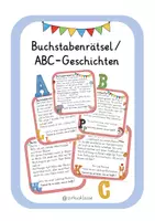 Vorschau - Spiele - 26 Buchstabenrätsel/ ABC-Geschichten: bunte Version #silvesterknaller25 - Deckblatt