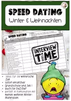 Vorschau - Arbeitsblätter - Speed Dating Winter Weihnachten Partner Interviews Deutsch DaZ - Deckblatt