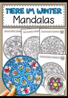 Vorschau - Mal- und Bastelvorlagen - Tiere im Winter - Mandalas (5 Malvorlagen) - Deckblatt