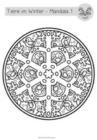 Vorschau - Mal- und Bastelvorlagen - Tiere im Winter - Mandalas (5 Malvorlagen) - Seite 2
