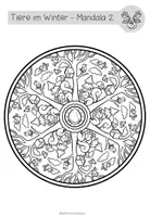Vorschau - Mal- und Bastelvorlagen - Tiere im Winter - Mandalas (5 Malvorlagen) - Seite 3