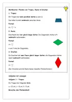 Vorschau - Arbeitsblätter - Geometrie Trapez Drache Raute Merkkasten Aufgaben Lösungen - Seite 1
