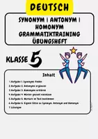 Vorschau - Arbeitsblätter - Wortbedeutungen verstehen – Synonym, Antonym & Homonym (Klasse 5) - Deckblatt