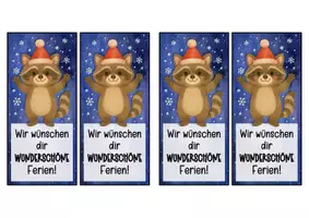 Vorschau - Anderer Materialtyp - Waschbärenklasse Lesezeichen zu Weihnachten - Seite 2