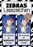 Vorschau - Anderer Materialtyp - Zebraklasse Lesezeichen zu Weihnachten - Deckblatt