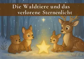 Vorschau - Bildkarten - Waldtiere und das verlorene Sternenlicht – 6 Bildkarten + Geschichte (Kamishibai/Erzähltheater - Deckblatt