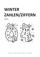 Vorschau - Arbeitsblätter - WINTER-ZAHLEN ZIFFERN ALS AUSMALVORLAGE - Deckblatt