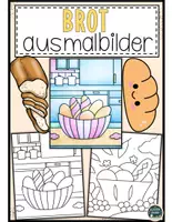 Vorschau - Mal- und Bastelvorlagen - Brot & Backwaren - Pop Art Ausmalbilder Materialpaket - Deckblatt