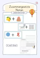 Vorschau - Spiele - Zusammengesetzte Nomen spielerisch lernen 2. und 3. Klasse - Deckblatt