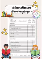 Vorschau - Arbeitsblätter - Vorlesewettbewerb Bewertungskriterien - Deckblatt