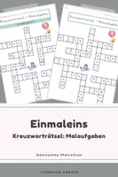 Vorschau - Arbeitsblätter - Mathematik Kreuzworträtsel zum Einmaleins: Fehlende Zahlen ergänzen | Gemischte Malreihen - Deckblatt