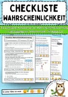 Vorschau - Prüfungsvorbereitung - Checkliste Wahrscheinlichkeitsrechnung || Aufgaben inkl. Lösung - Deckblatt