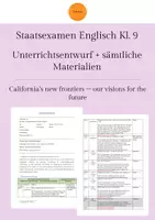 Vorschau - Stundenentwürfe - Unterrichtsentwurf für Staatsexamen Englisch Kl. 9: California’s new frontiers – our visions for the future - Deckblatt