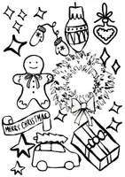 Vorschau - Mal- und Bastelvorlagen - Ausmalbilder Weihnachten Doodle Klasse 5-7 - Seite 2