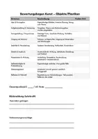 Vorschau - Lehrpläne/Lehrermaterial - Bewertungsbogen Kunst - Objekte / Plastiken Klasse 7-10 - Deckblatt
