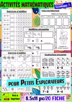 Aperçu - Feuilles d'exercices - Activités mathématiques pour Petits Explorateurs - Page de couverture