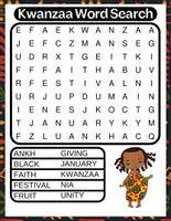 Vorschau - Arbeitsblätter - KWANZAA Word Search | Holiday Vocabulary & Spelling Worksheets - Seite 3