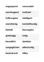 Vorschau - Arbeitsblätter - Adjektive: Gefühls- und Charakteradjektive als Wolken - Seite 2