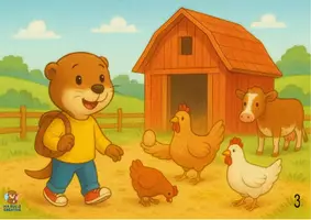 Aperçu - Affichage - Otto va à la ferme - Kamishibaï à imprimer en PDF. - Page 3