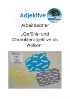 Vorschau - Arbeitsblätter - Adjektive: Gefühls- und Charakteradjektive als Wolken - Deckblatt