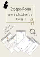 Vorschau - Arbeitsblätter - Escape Room Buchstabe Ee - Deckblatt