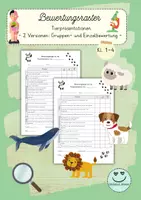 Vorschau - Arbeitsblätter - Bewertungsraster: Tierpräsentation - Deckblatt