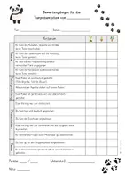 Vorschau - Arbeitsblätter - Bewertungsraster: Tierpräsentation - Seite 3