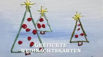Vorschau - Mal- und Bastelvorlagen - Gestickte Weihnachtskarten - das besondere Kunstprojekt! - Deckblatt